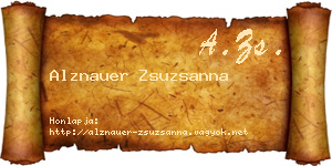 Alznauer Zsuzsanna névjegykártya